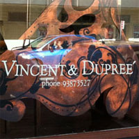 Signage for Vincent and Dupree, Sydney